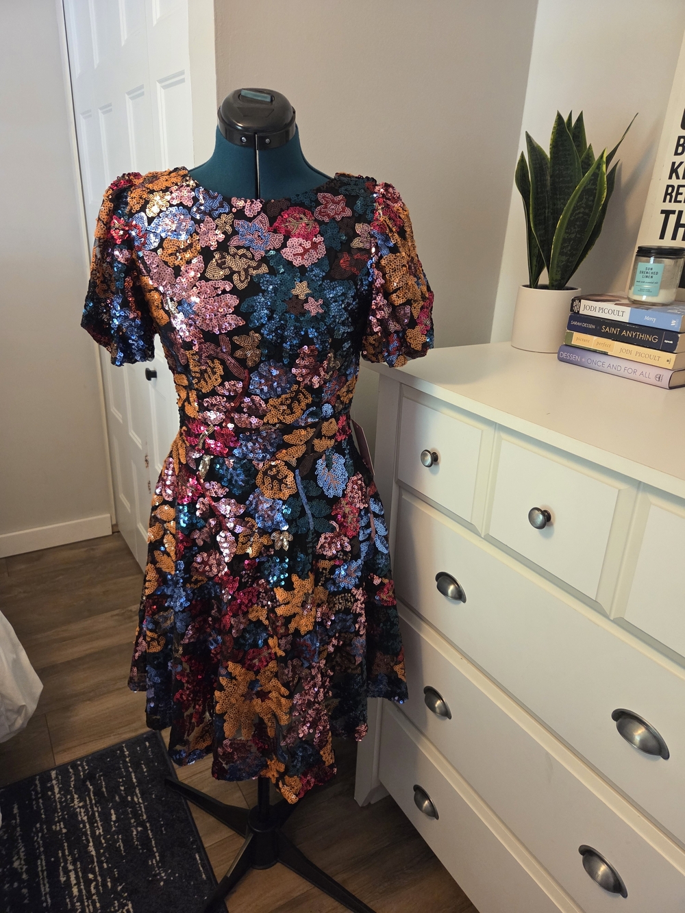 Ivy City Co Multicolor Sequin Floral Mini  Showstopper Dress